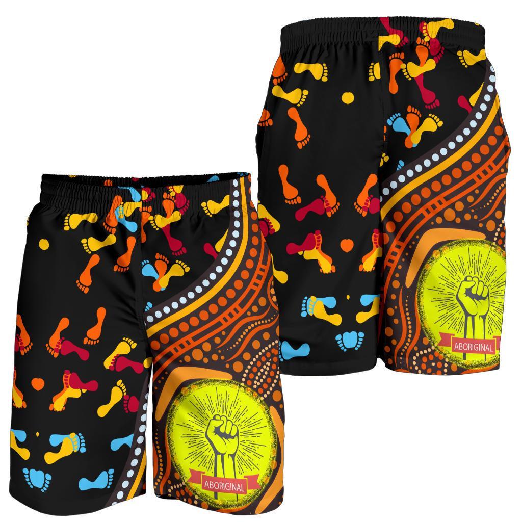 Shorts Men - Aboriginal Style and Flag, Dot Painting - Vibe Hoodie Shop