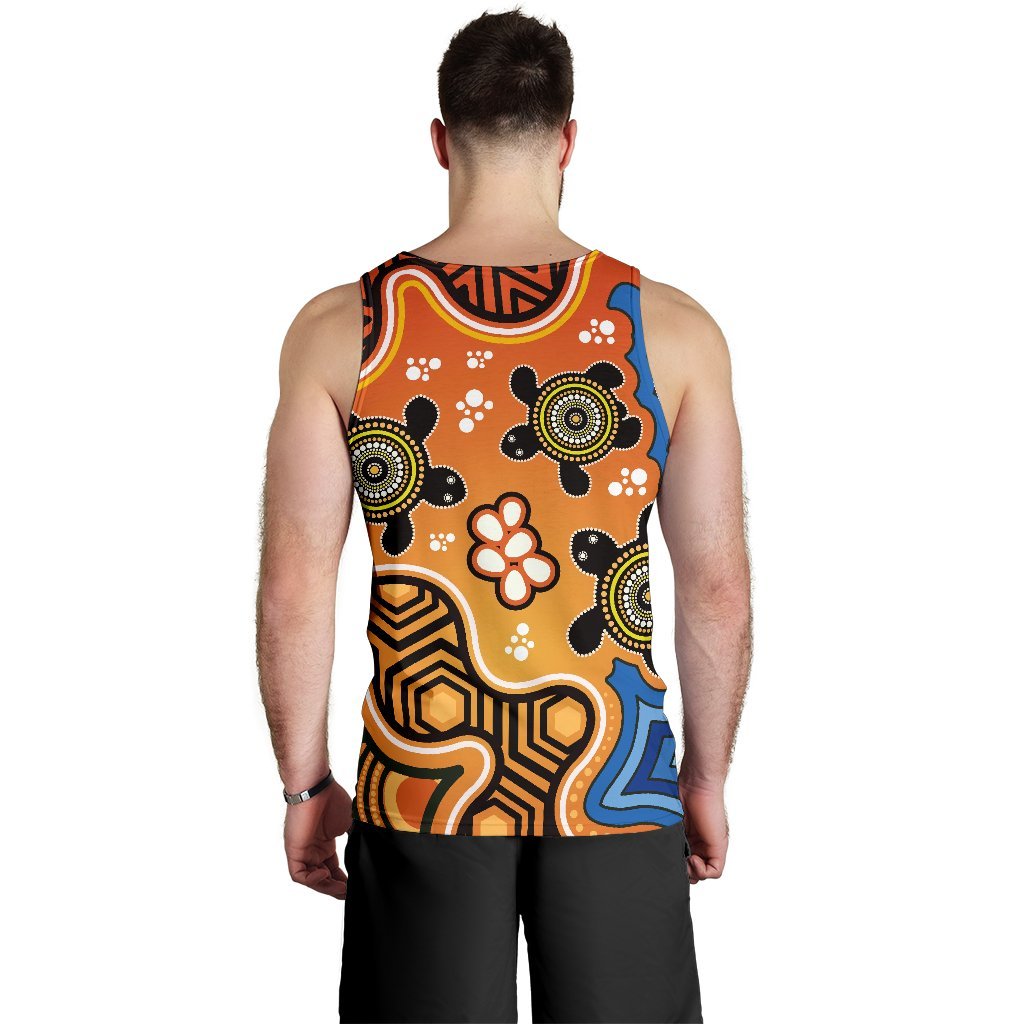 Aboriginal Men's Tank Top - Indigenous Art Patterns Ver04 - Vibe Hoodie Shop