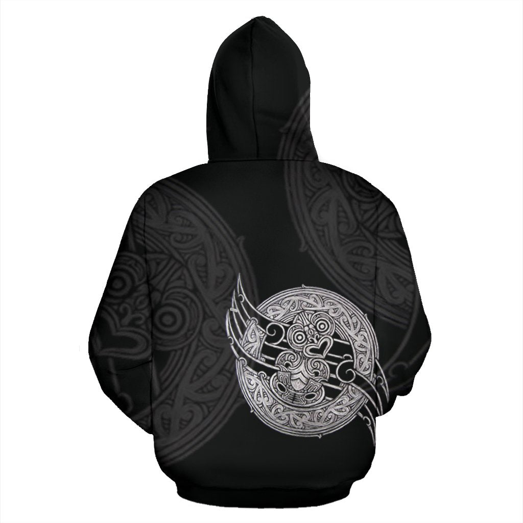 Maori Tiki New Zealand Hoodie - Pencil Texture - Vibe Hoodie Shop