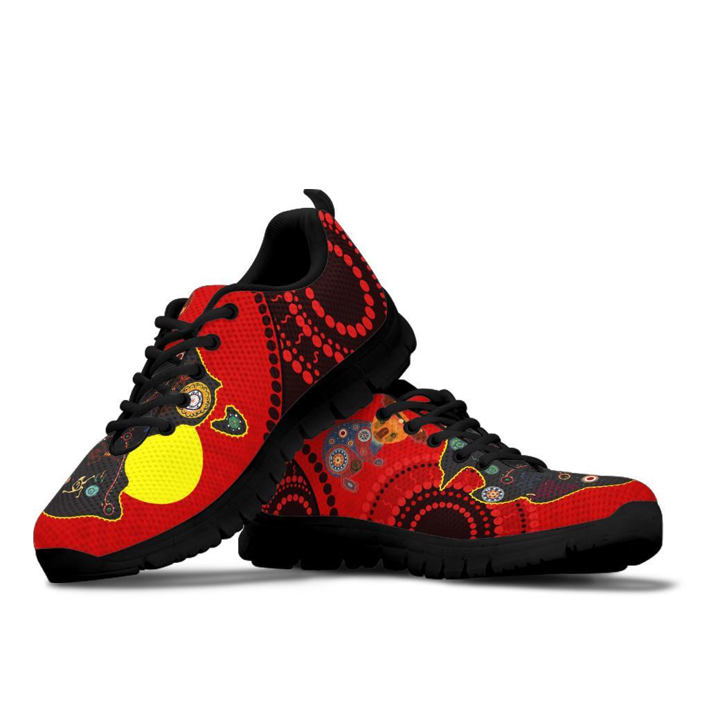 Aboriginal Sneakers, Dot Painting Patterns Map - Vibe Hoodie Shop