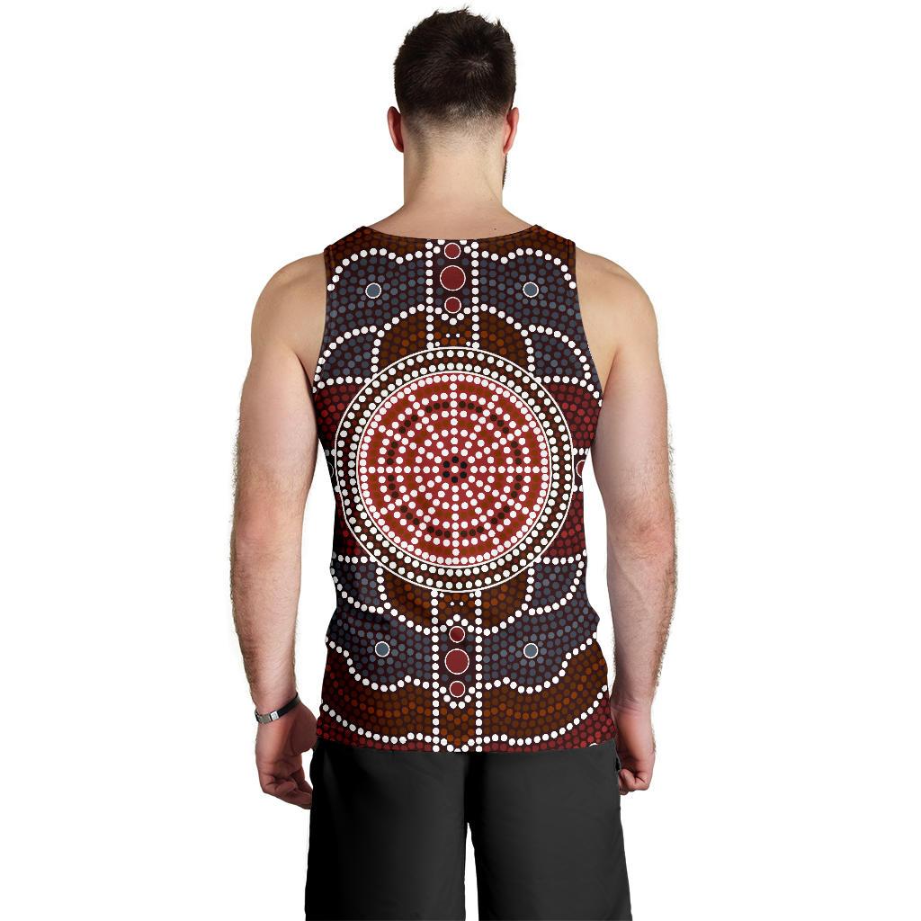 Men Tank Top - Aboriginal Dot Painting Mens Tank Ver03 - Vibe Hoodie Shop