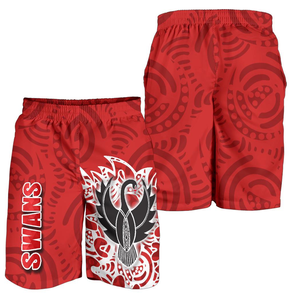 Sydney Men Shorts Simple Indigenous Swans - Vibe Hoodie Shop