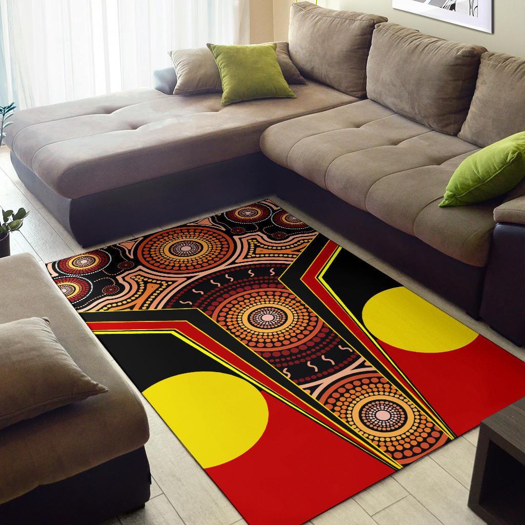 Area Rug - Aboriginal With Dot Painting Art - Vibe Hoodie Shop