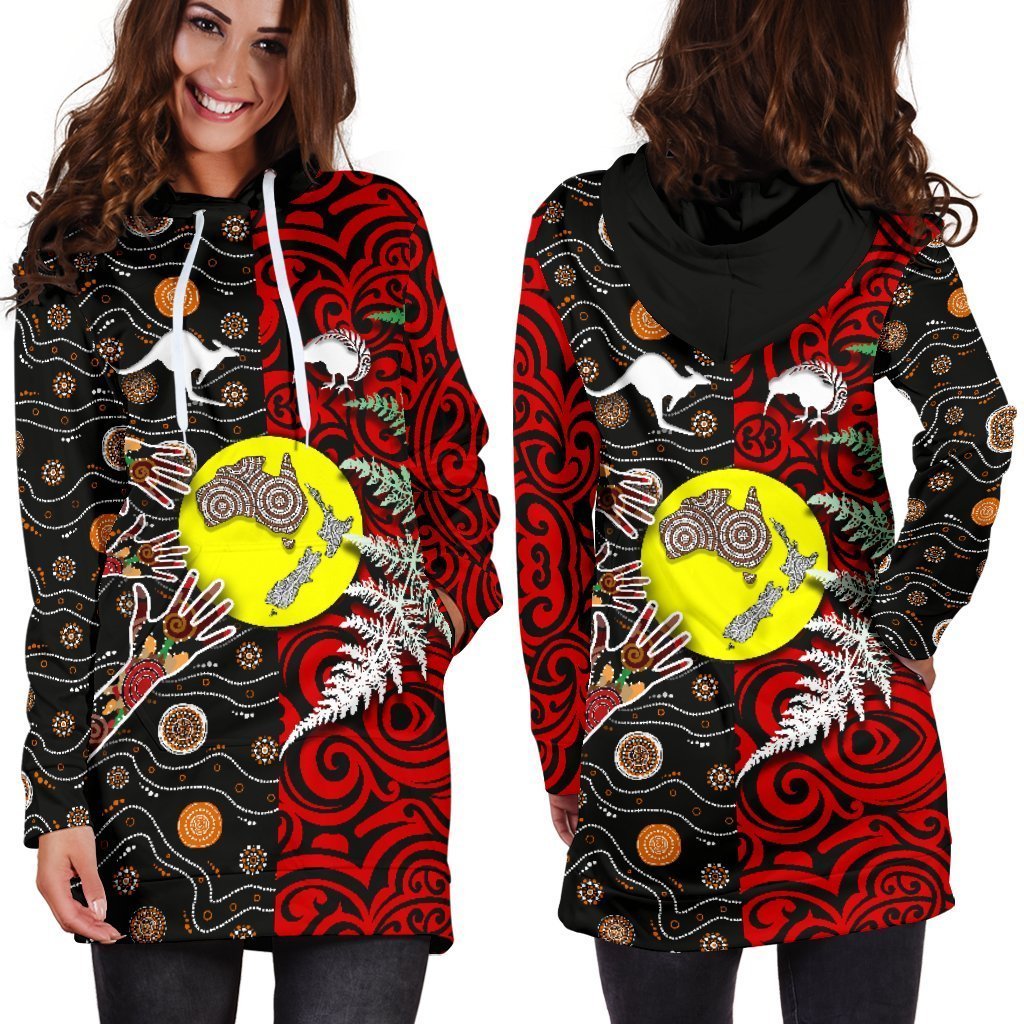 New Zealand Australia Hoodie Dress - Maori Aboriginal - Vibe Hoodie Shop