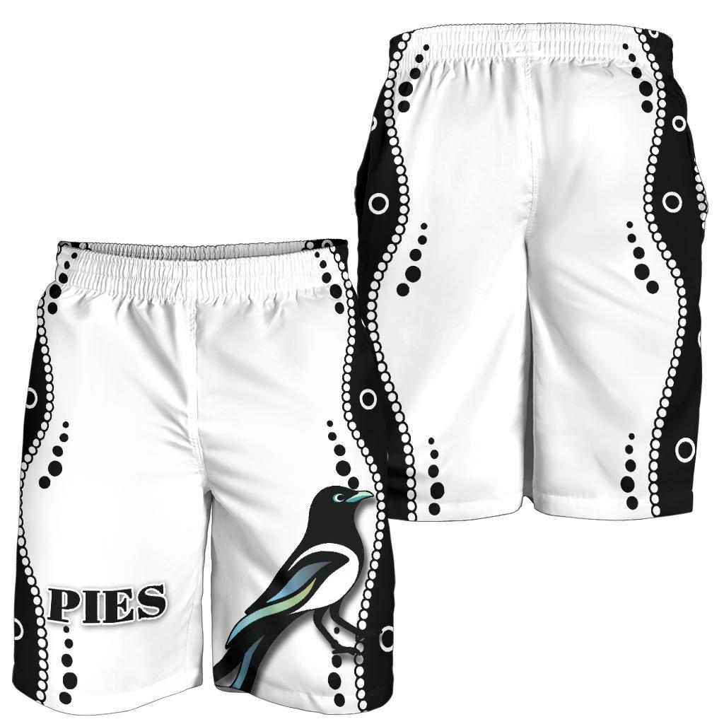 Collingwood Men Shorts Pies Indigenous - White - Vibe Hoodie Shop