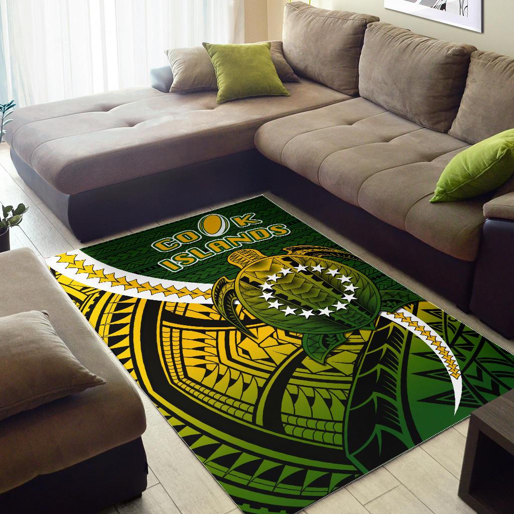 Cook Islands Area Rug Style Turtle Rugby - Vibe Hoodie Shop