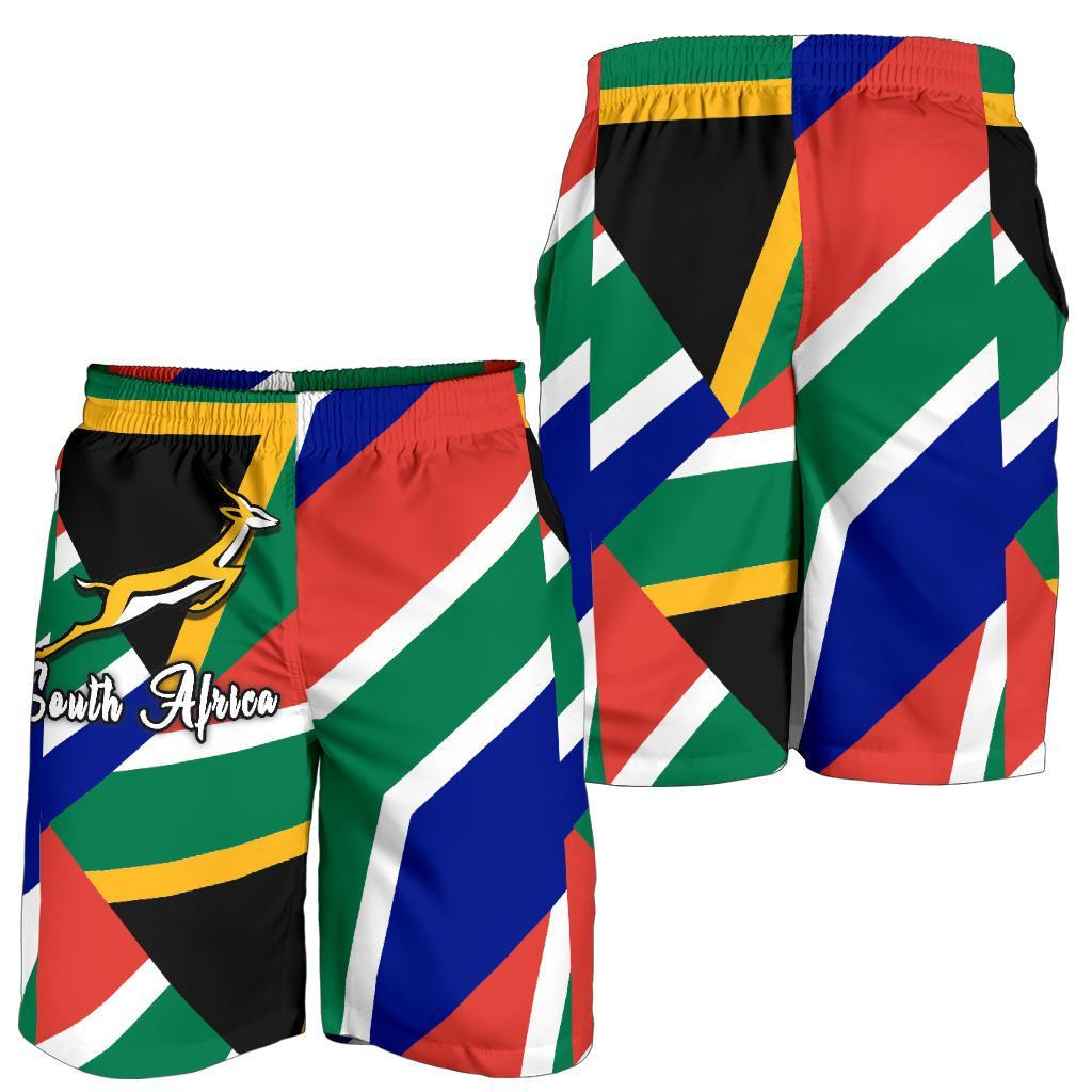 South Africa Springbok Men's Shorts Flag Patch Up Version - Vibe Hoodie Shop