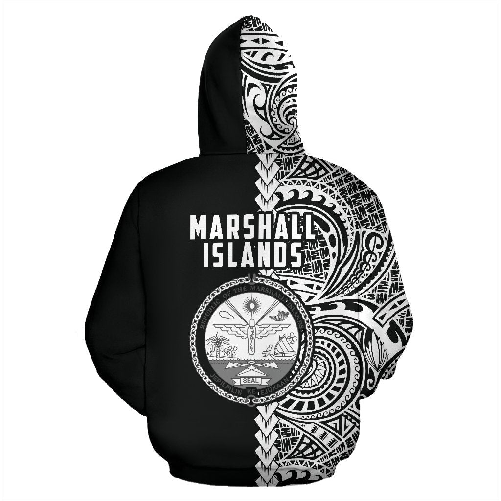 Marshall Islands Hoodie Polynesian - Half Style (Zip) - Vibe Hoodie Shop