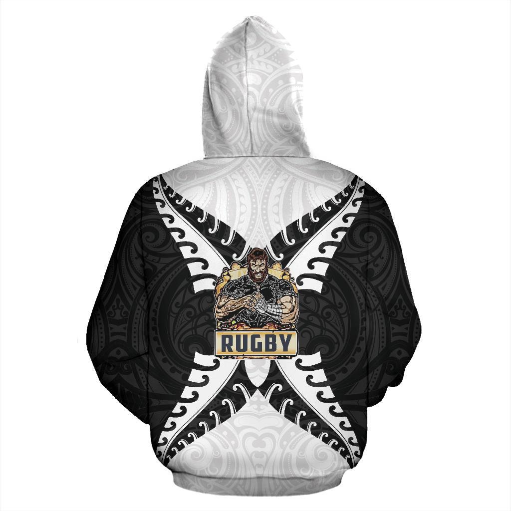 New Zealand Zip Up Hoodie Rugby Kia Kaha - Vibe Hoodie Shop