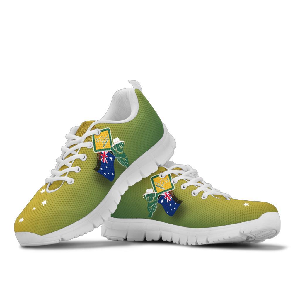 Sneakers - Aus Flag and Coat Of Arms Shoes Kangaroo and Koala Sign - Vibe Hoodie Shop