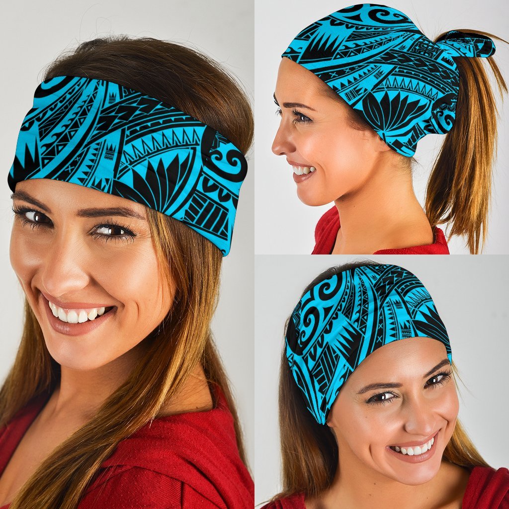 New Zealand Maori Polynesian Tattoo Bandana - Blue - Vibe Hoodie Shop