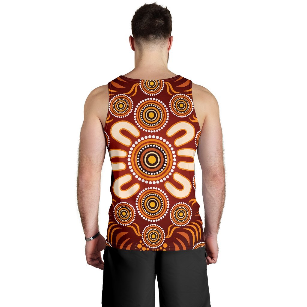 Aboriginal Men's Tank Top - Circle Flowers Patterns Ver03 - Vibe Hoodie Shop