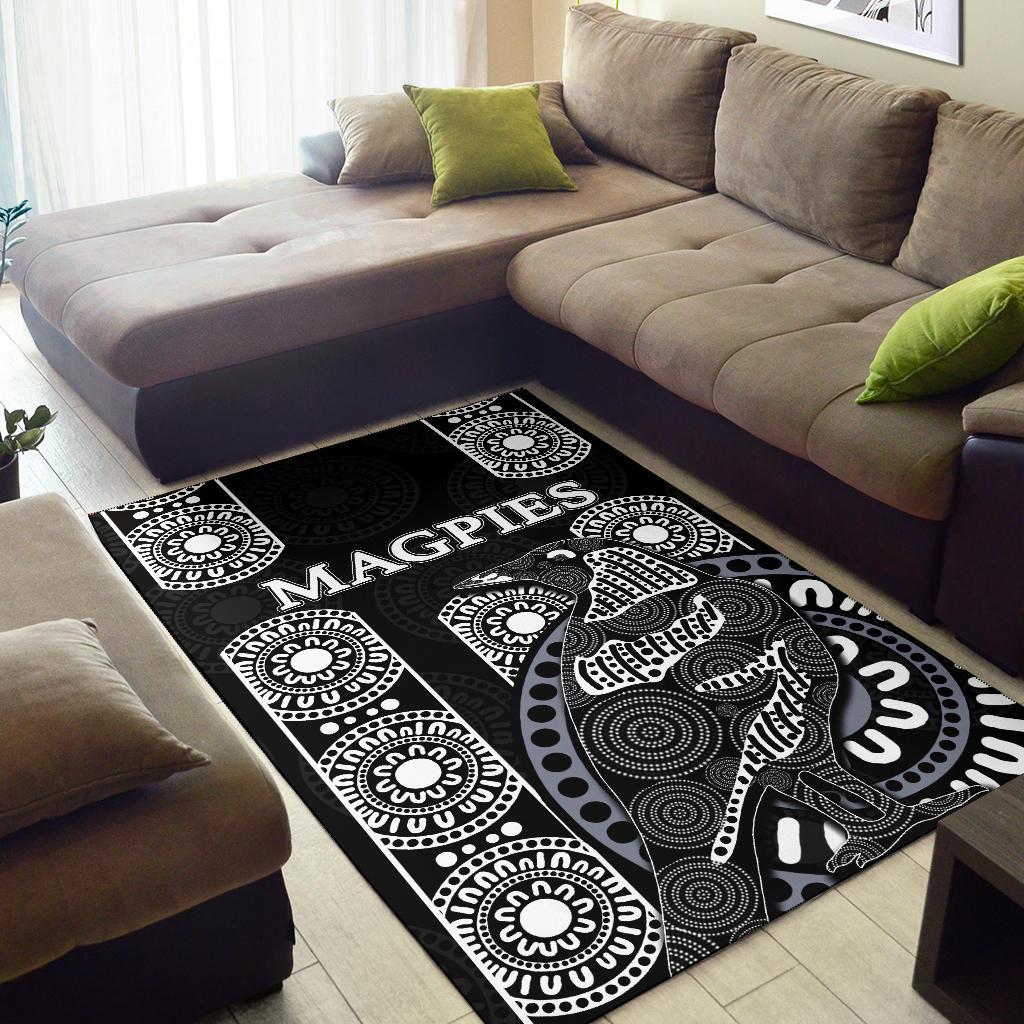 Magpies Area Rug Aboriginal - Vibe Hoodie Shop