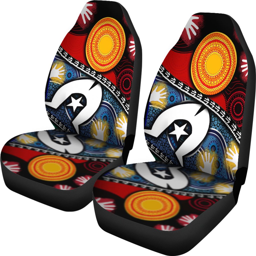 Car Seat Covers - Australian NAIDOC Aboriginal and Torres Strait Islands Flags - Vibe Hoodie Shop