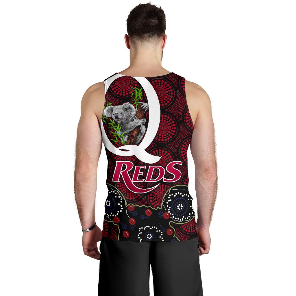 Queensland Men's Tank Top Reds Rugby - Koala - Vibe Hoodie Shop