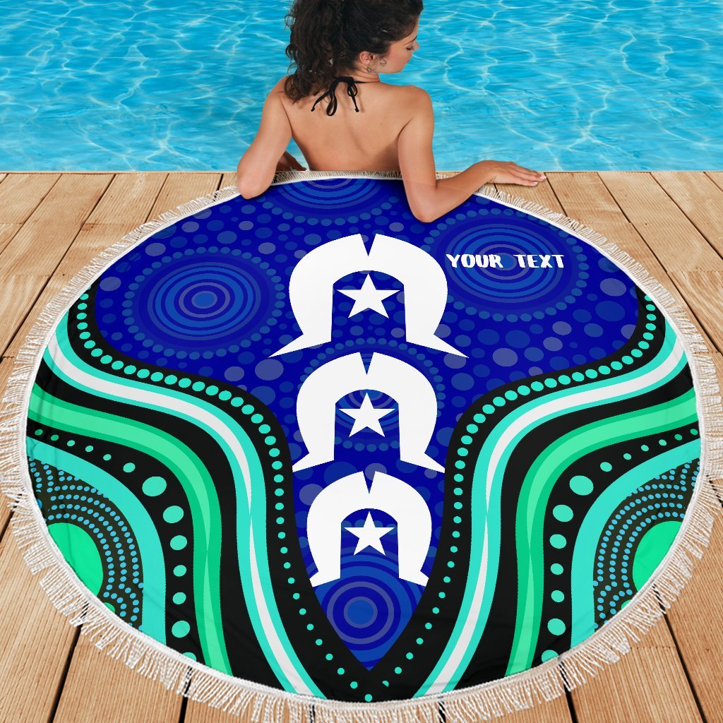 torres-strait-personalised-beach-blanket-torres-strait-symbol-and-aboriginal-patterns