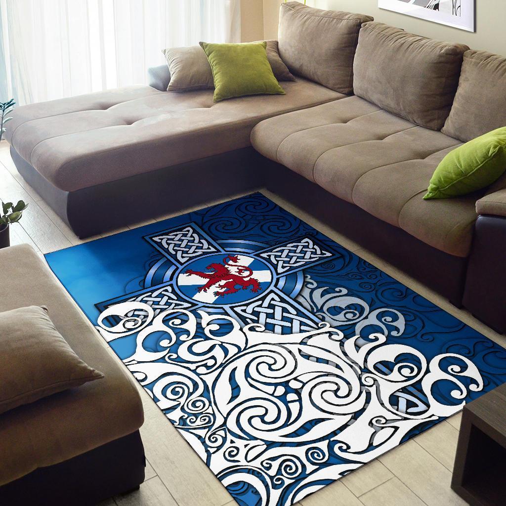 Scotland Celtic Area Rug - Scottish Flag and Lion - Vibe Hoodie Shop