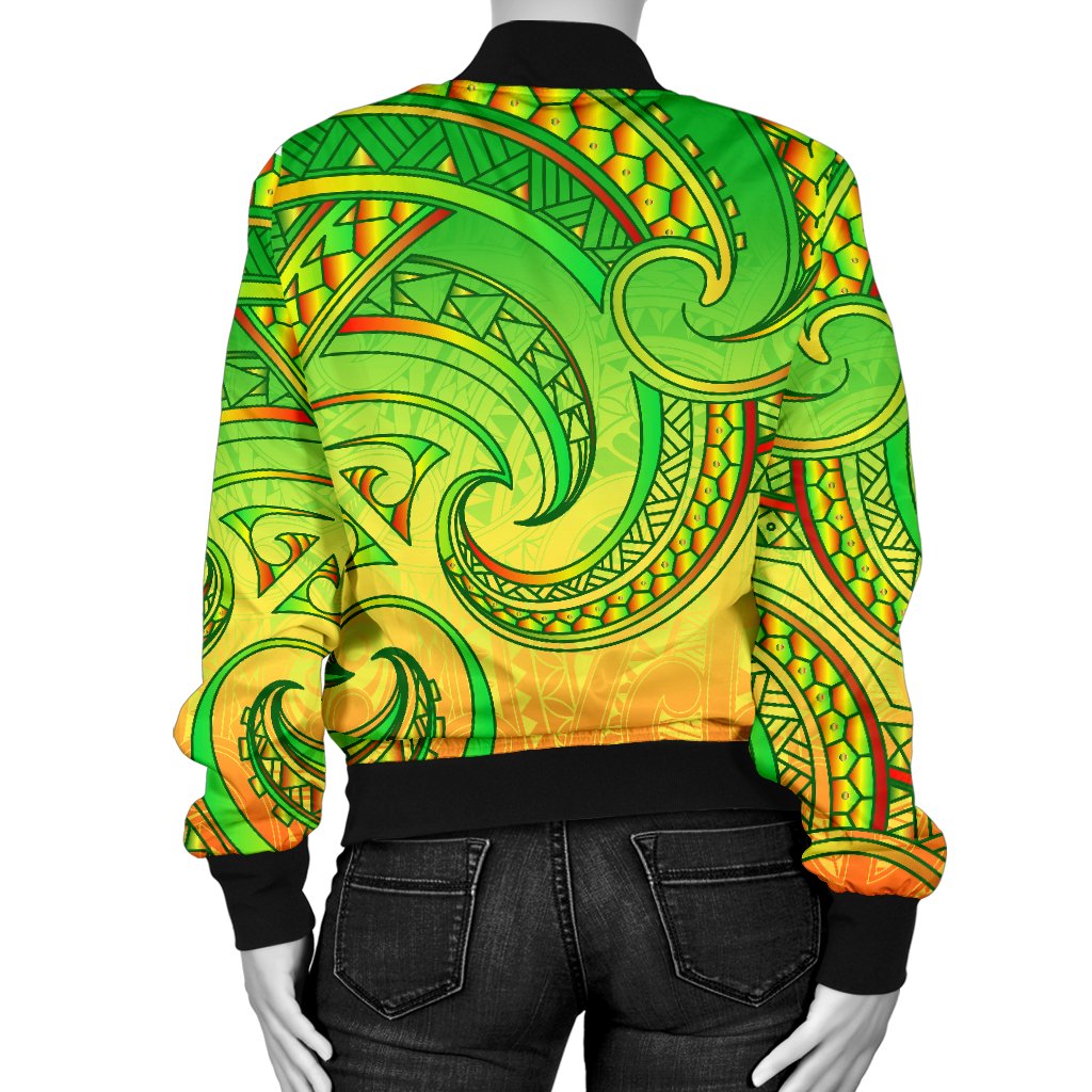 New Zealand Maori Mangopare Women Bomber Jacket Polynesian - Rasta - Vibe Hoodie Shop