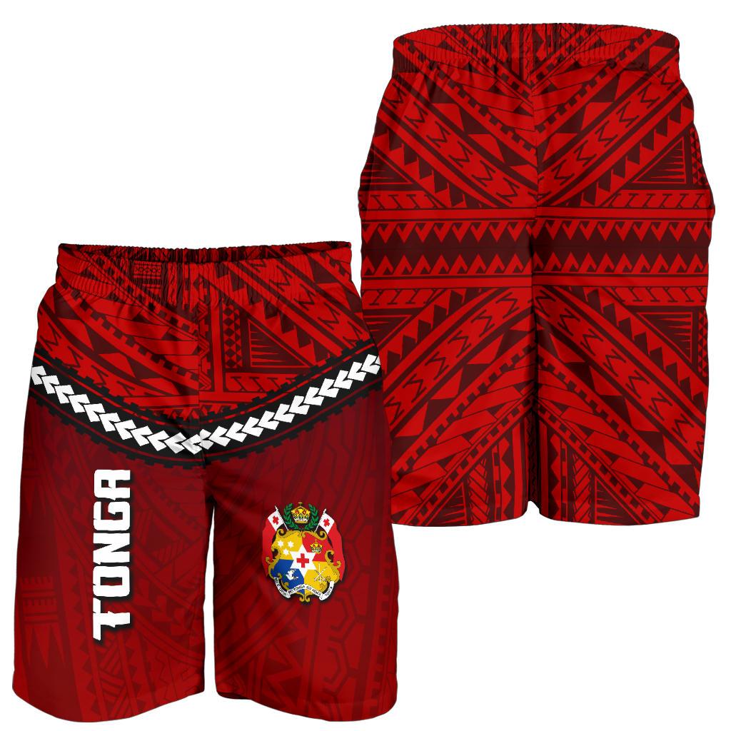 Tonga Rugby Men Shorts Polynesian Tattoo Seashore - Vibe Hoodie Shop