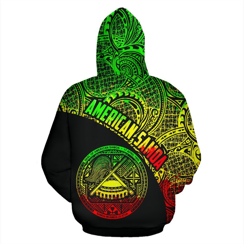 American Samoa Hoodie Coat Of Arms - Rasta Style (Zip) - Vibe Hoodie Shop