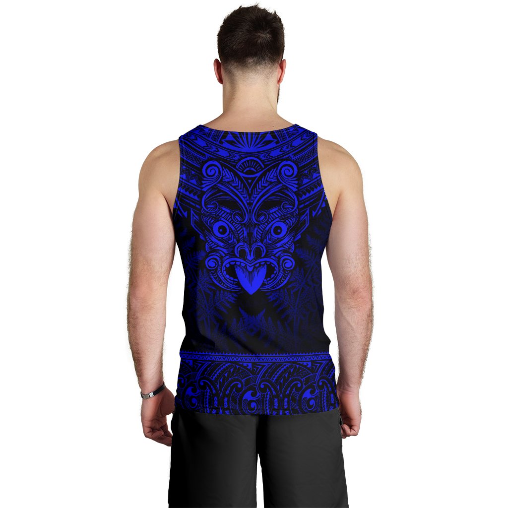New Zealand Rugby Men's Tank Top Maori Haka - Silver Fern (Blue) - Vibe Hoodie Shop