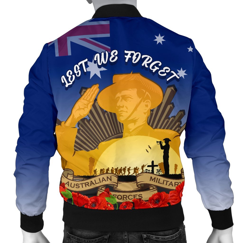 Men's Bomber Jacket - Australia ANZAC Day 2020 And Soldiers - Vibe Hoodie Shop