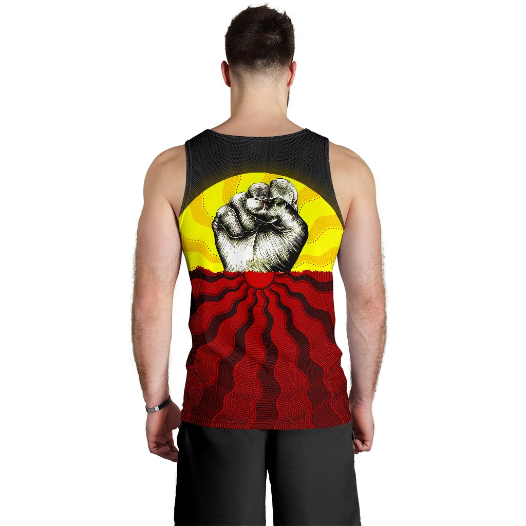 Custom Aboriginal Men's Tank Top, Black Lives Matter Sun Dot Painting - Vibe Hoodie Shop