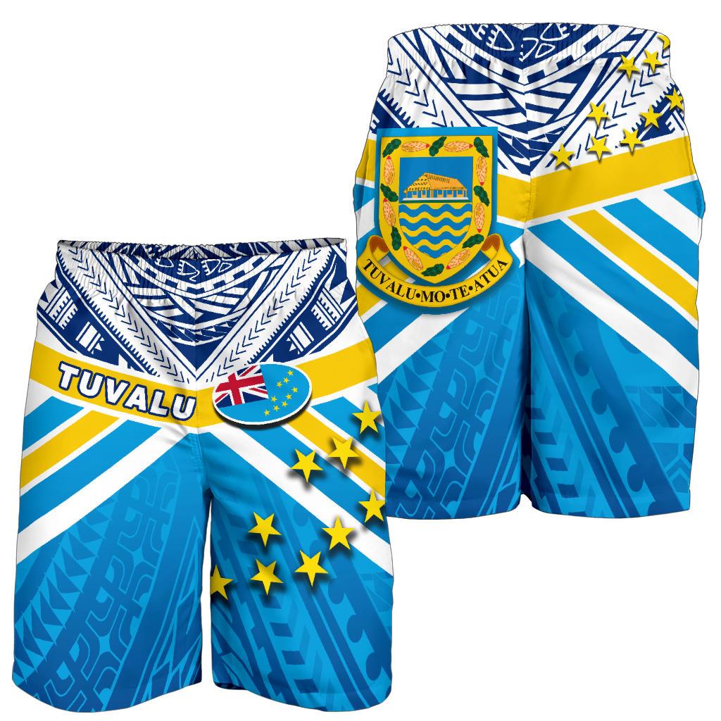 Tuvalu Rugby Men Shorts Polynesian Flag - Vibe Hoodie Shop