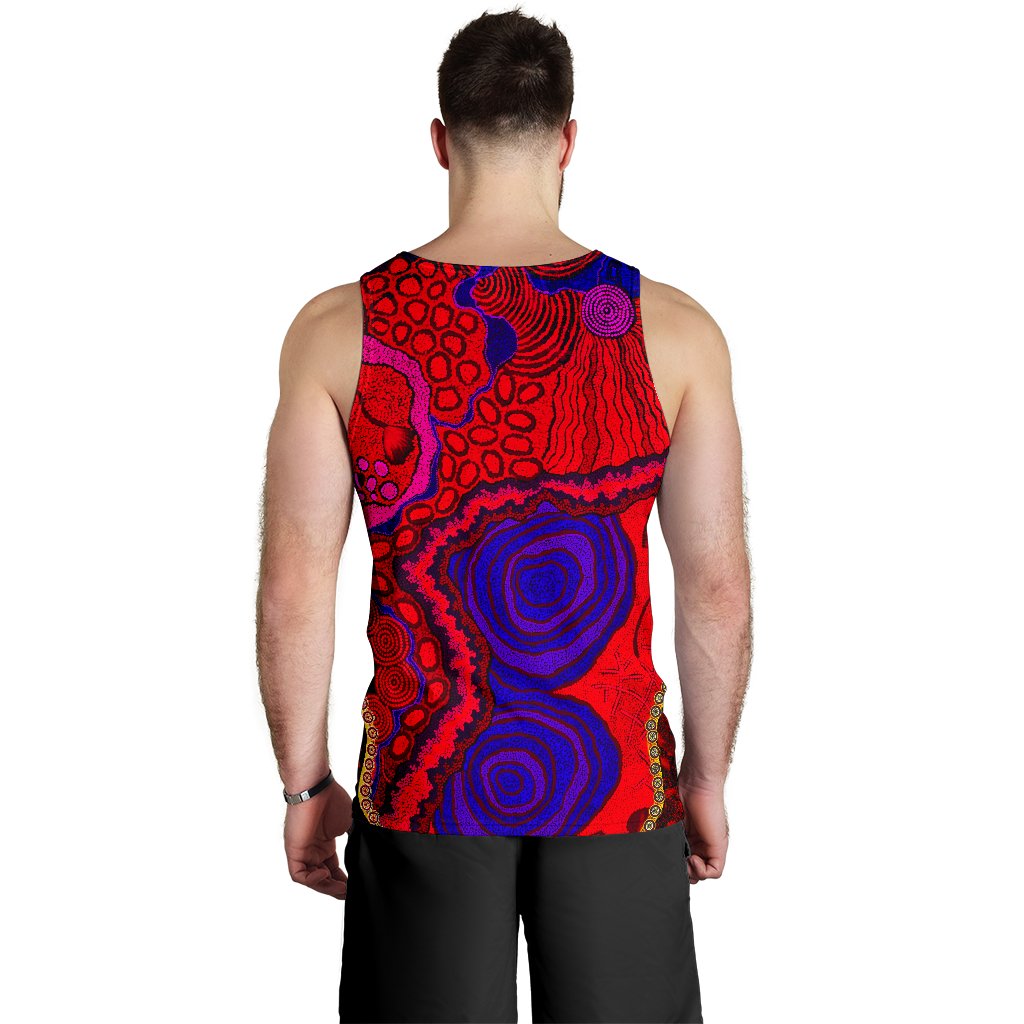 Aboriginal Men's Tank Top - Australia NAIDOC Week Map Pattern - Vibe Hoodie Shop