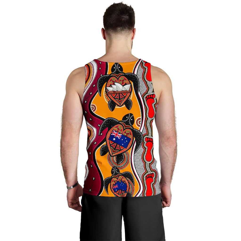 Tank Top - Turtle Tank Aboriginal Patterns - Men - Vibe Hoodie Shop