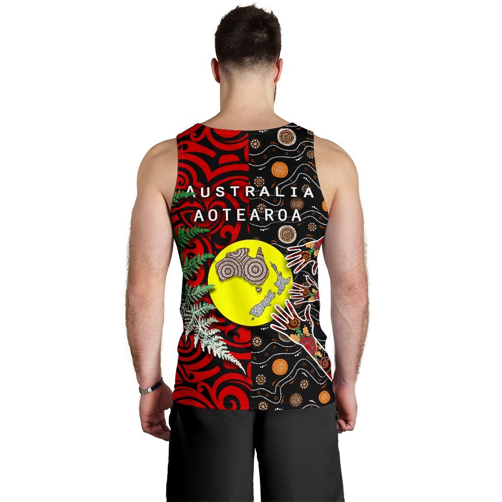 New Zealand Australia Men Tank Top - Maori Aboriginal - Vibe Hoodie Shop