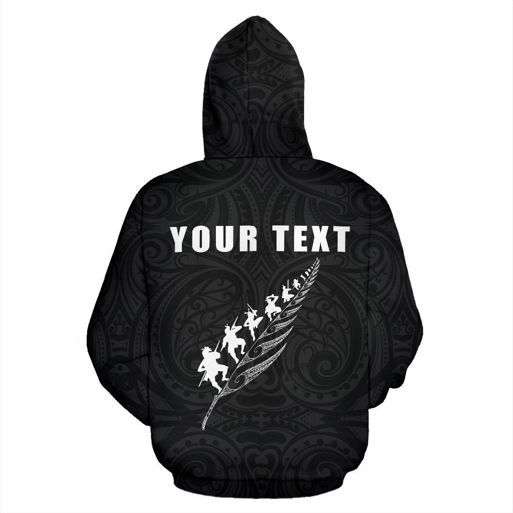 New Zealand Rugby Hoodie, Haka Fern Zip Up Hoodie, Custom Version - Vibe Hoodie Shop
