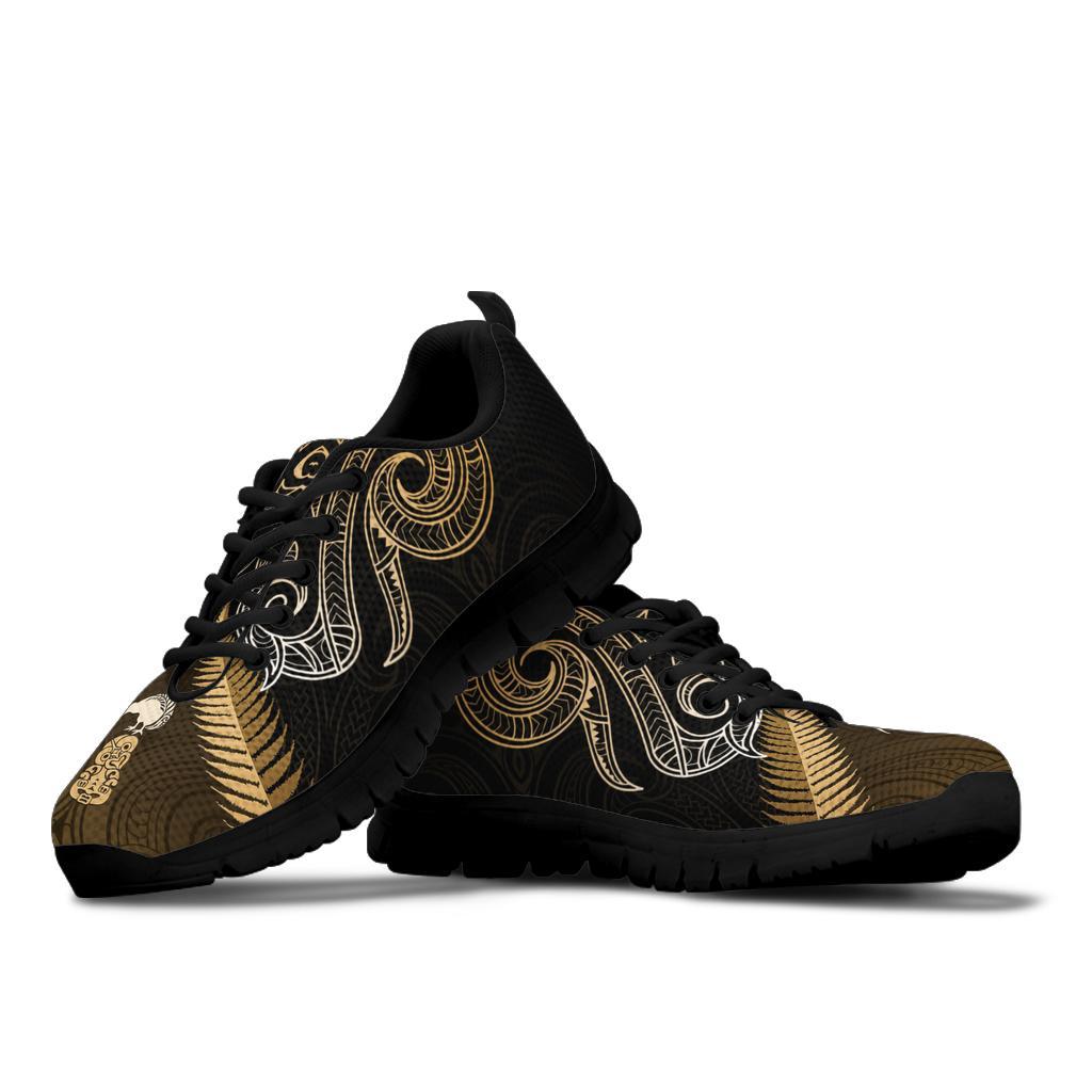 Maori Manaia New Zealand Sneakers Gold - Vibe Hoodie Shop