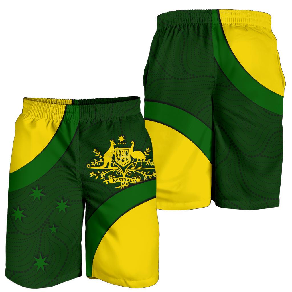 Shorts - Australia Coat of Arms Shorts National Colors - Men - Vibe Hoodie Shop