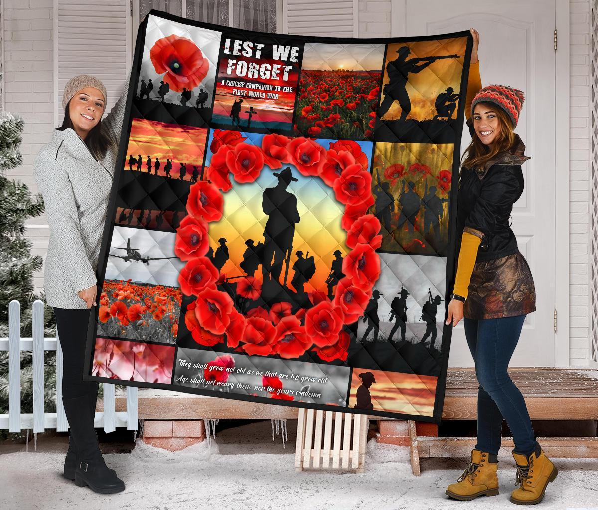 ANZAC Premium Quilt - Always Remember Australia's Soldiers - Vibe Hoodie Shop