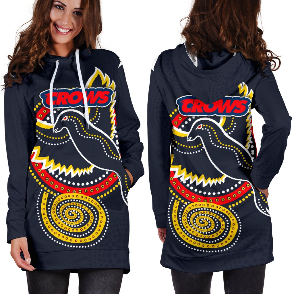 Adelaide Hoodie Dress Crows Indigenous - Vibe Hoodie Shop