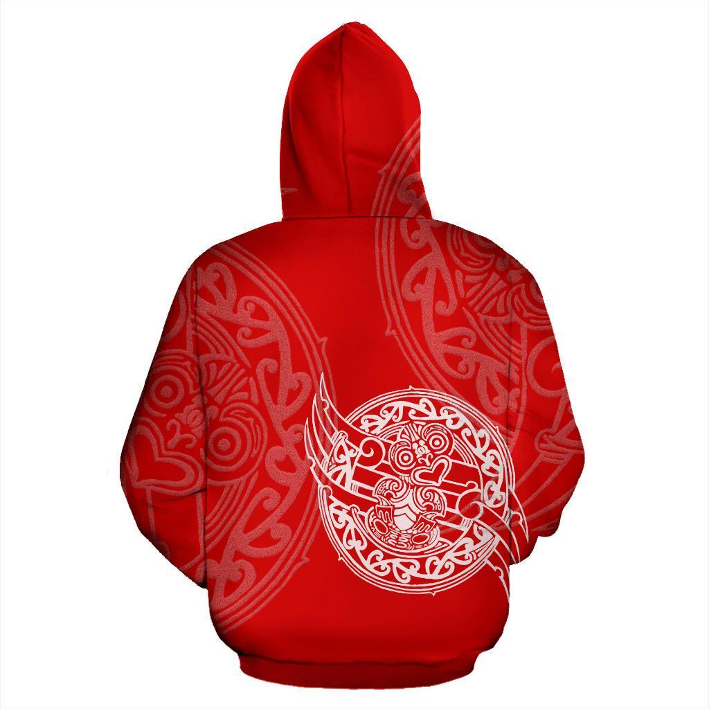 Maori Tiki New Zealand Hoodie Red - Vibe Hoodie Shop