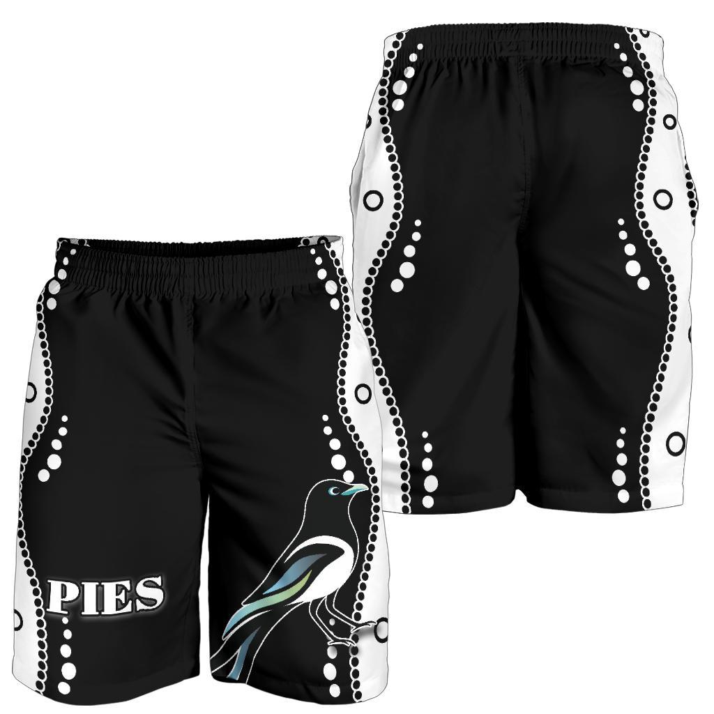 Collingwood Men Shorts Pies Indigenous - Black - Vibe Hoodie Shop