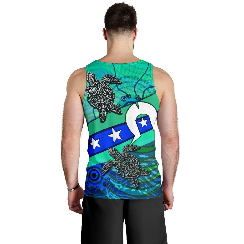 Men's Tank - Torres Strait Flag And Turtle - Vibe Hoodie Shop