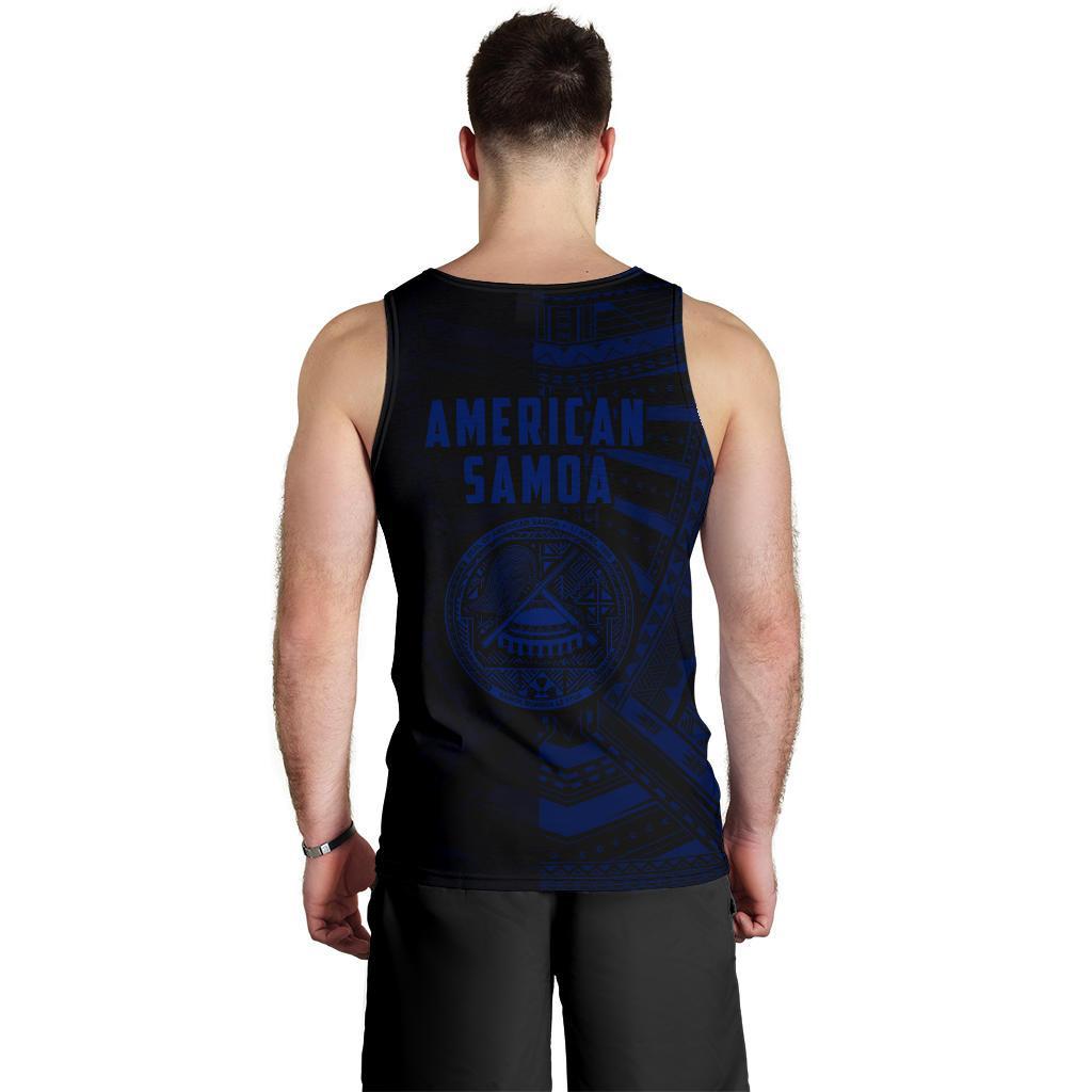 American Samoa Men's Tank Top - Half Style (Blue) - Vibe Hoodie Shop