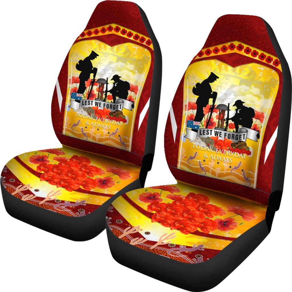 ANZAC Car Seat Covers - Lest We Forget Aboriginal Version - Vibe Hoodie Shop