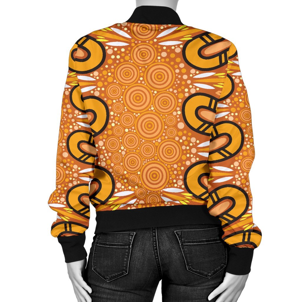 Aboriginal Women's Bomber Jacket - Indigenous Art Patterns Ver03 - Vibe Hoodie Shop