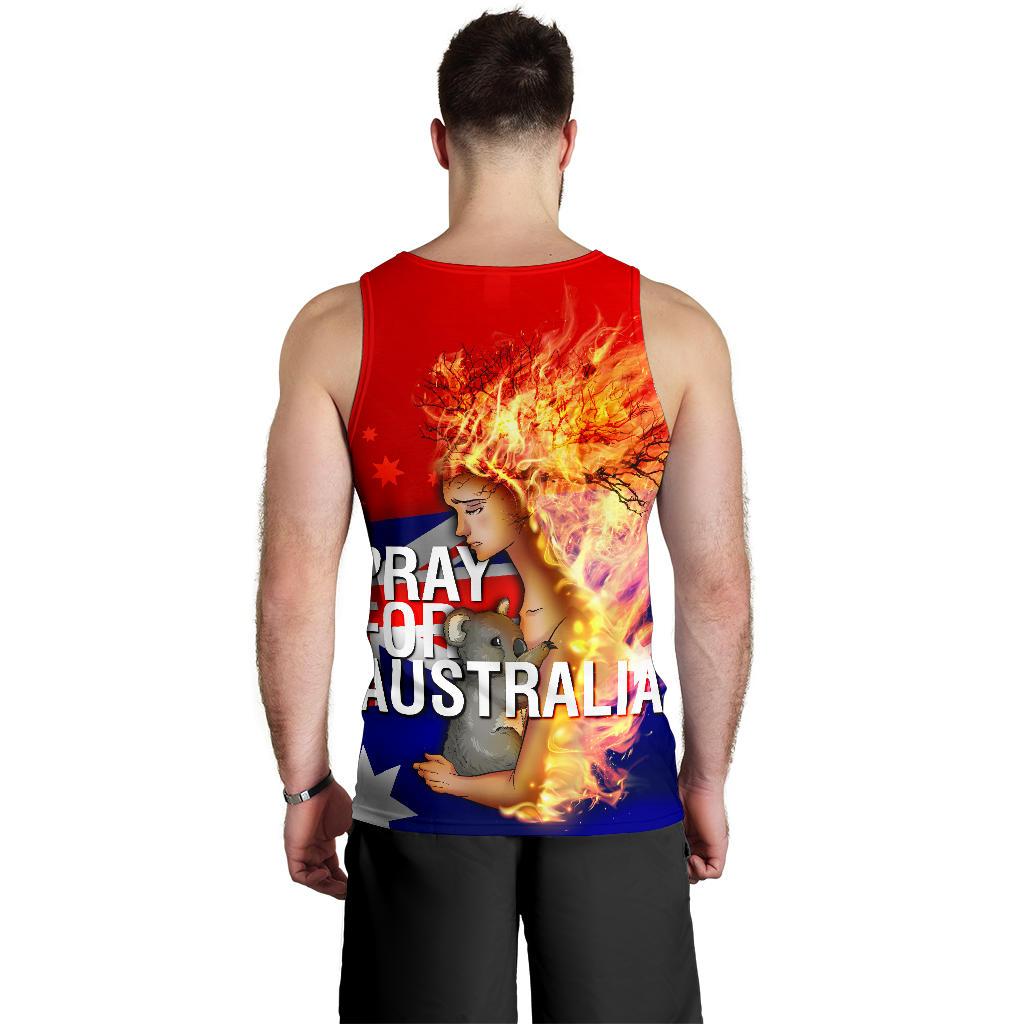 Men's Tank Top - Pray for Australia - Bushfire Mens Tank - Unisex - Vibe Hoodie Shop