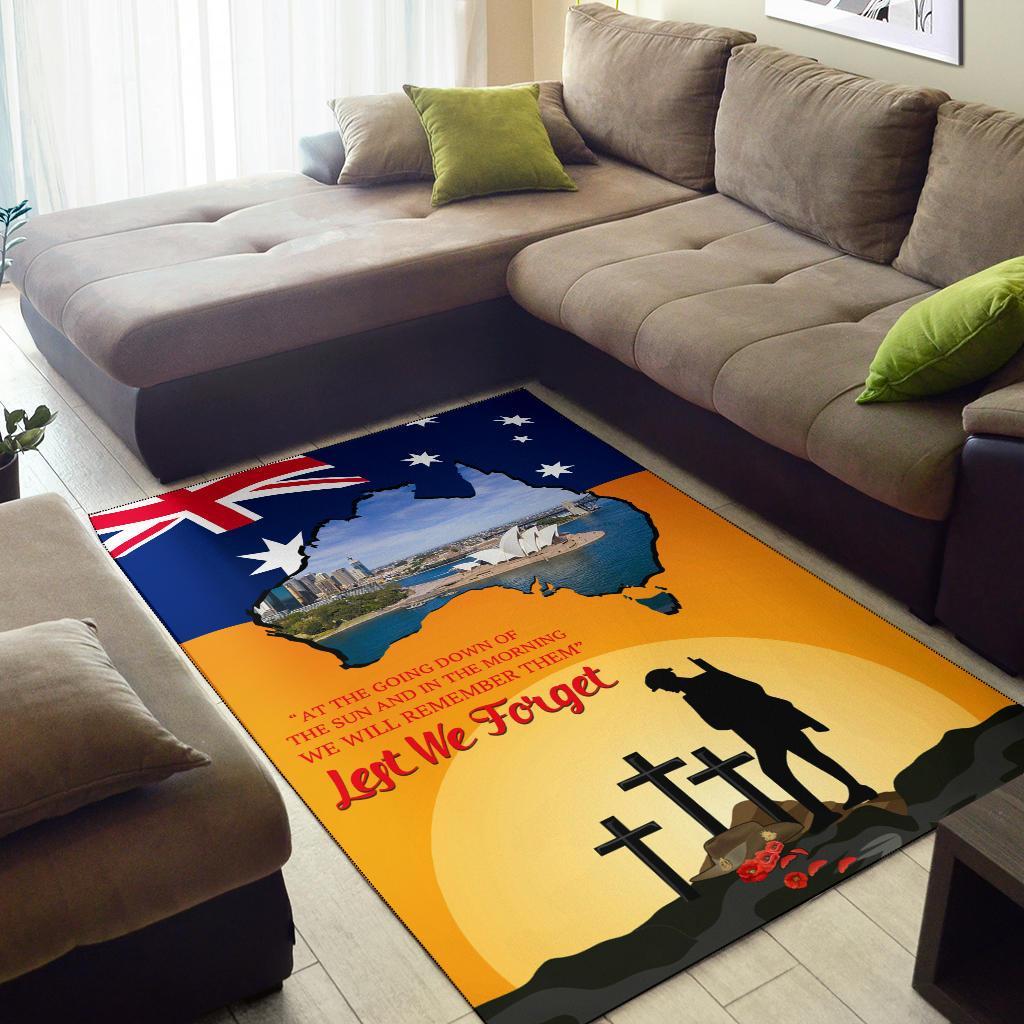 ANZAC Day Area Rug - Today's Peace Is Yesterday's Sacrifice - Vibe Hoodie Shop