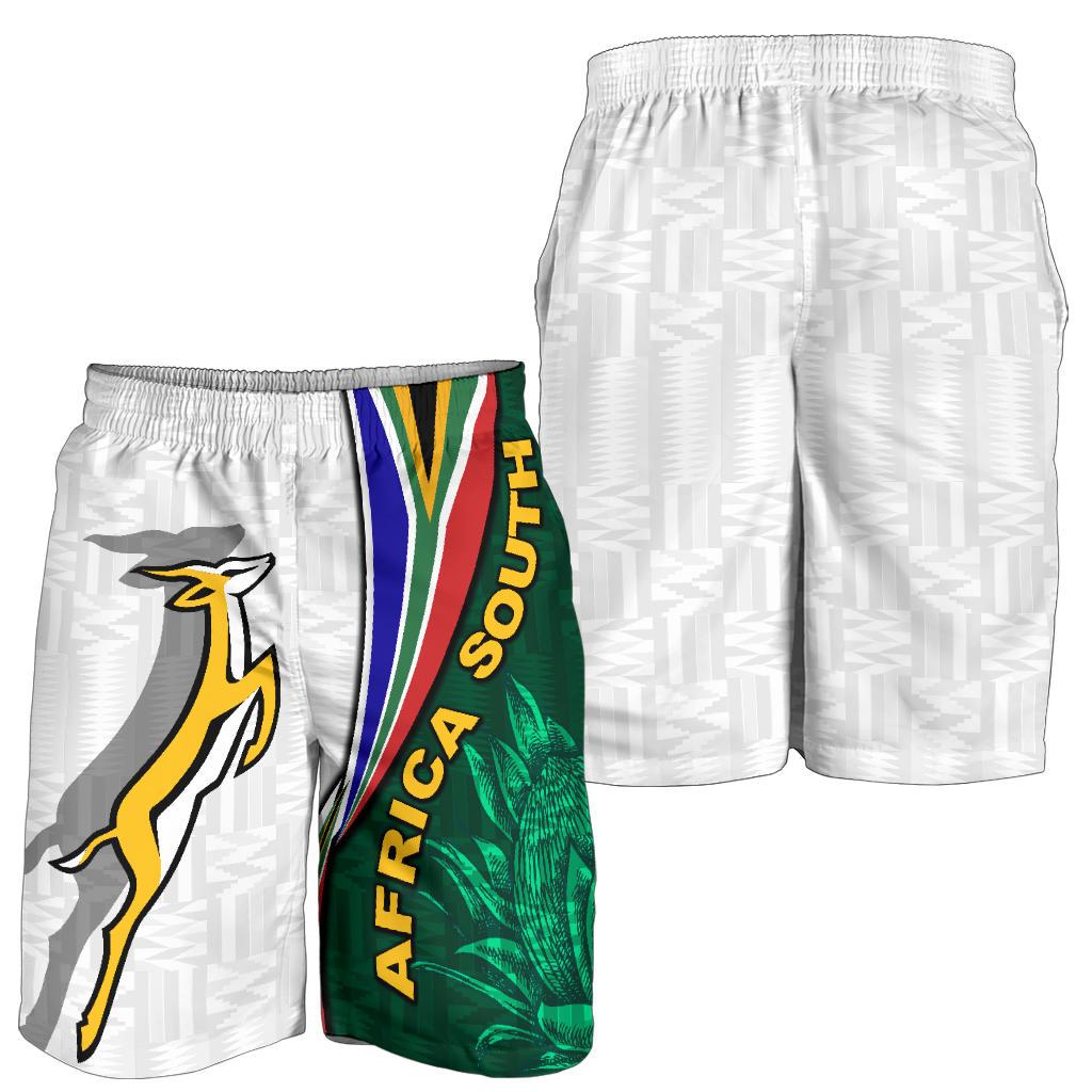 South Africa Men Shorts Springboks Rugby Be Unique - White - Vibe Hoodie Shop