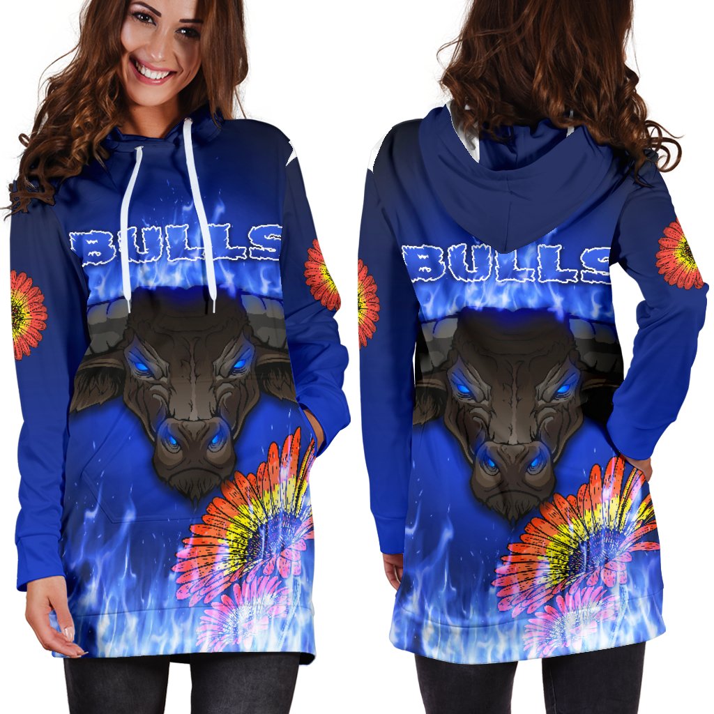 Blue Super Rugby Hoodie Dress Bulls Barberton Daisy - Vibe Hoodie Shop