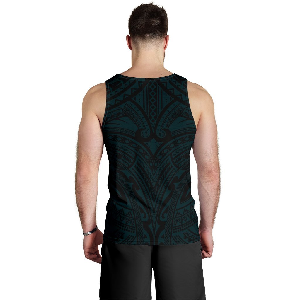 New Zealand Men's Tank Top, Maori Polynesian Tattoo Blue - Vibe Hoodie Shop