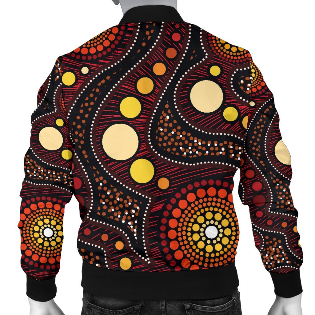 Aboriginal Men's Bomber Jacket - Aboriginal Art Ver01 - Vibe Hoodie Shop
