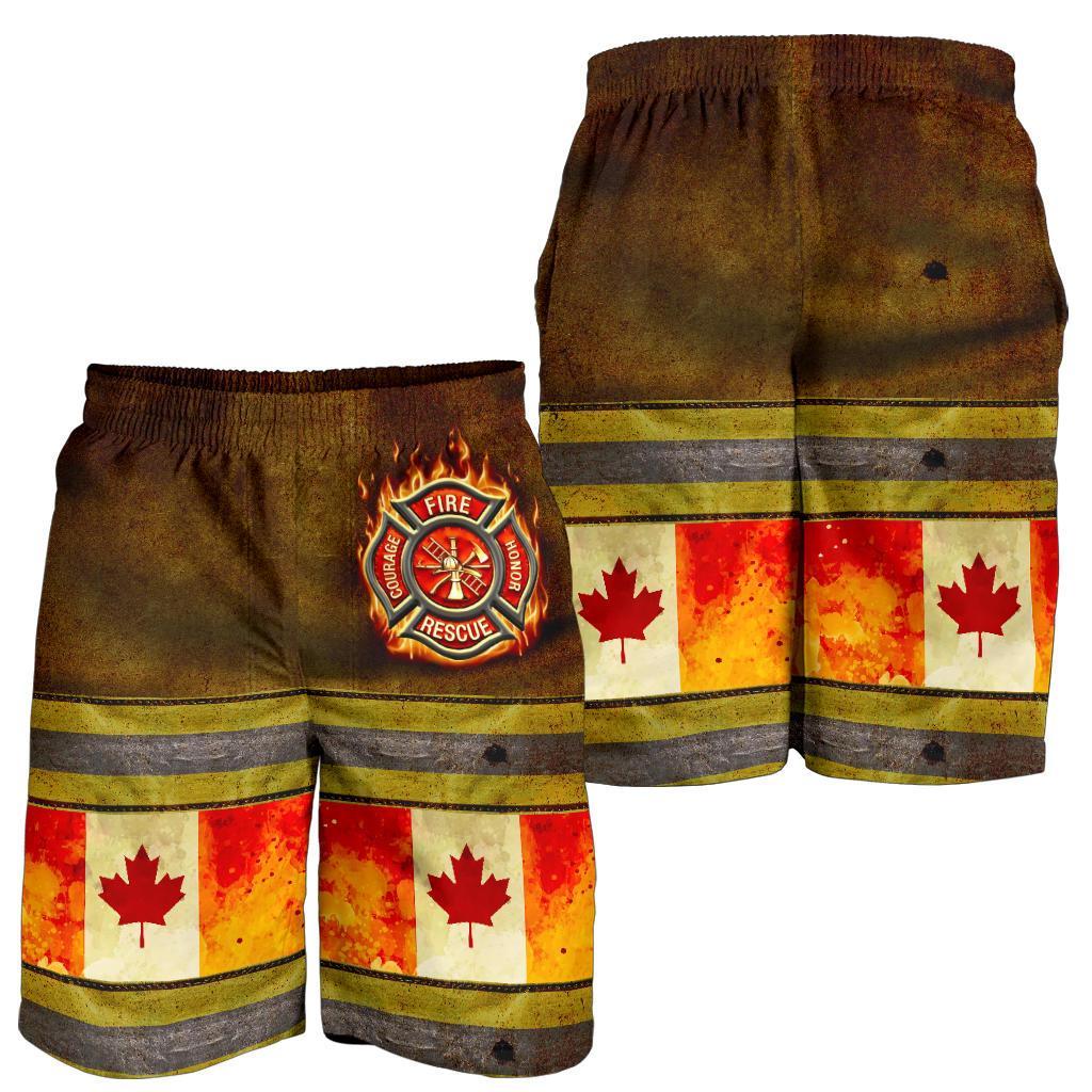 Canada Men's Short - Canadian Firefighter 3D - Vibe Hoodie Shop