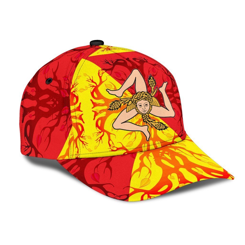 Sicily Classic Cap - Sicily Flag With Celtic Tree of Life - Vibe Hoodie Shop